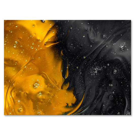 Marriage of Black and Yellow 12 in X 8 in Painting Canvas Art Print, by