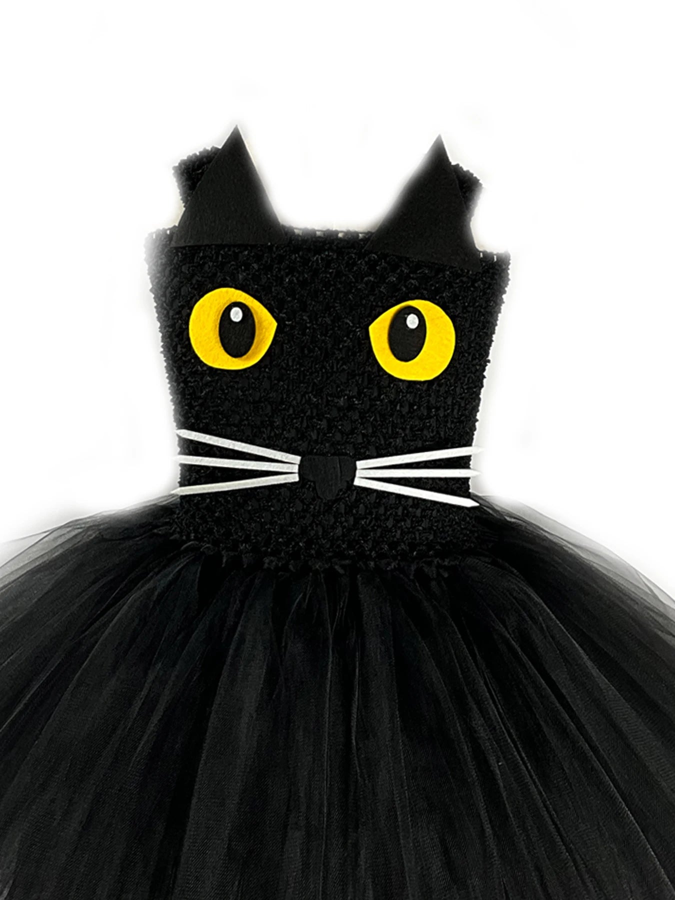 Black Cat Costume for Girls Toddler Birthday Party Fancy Tutu Dress Hairband Tie Tail Kids Halloween Animal Cosplay Costumes