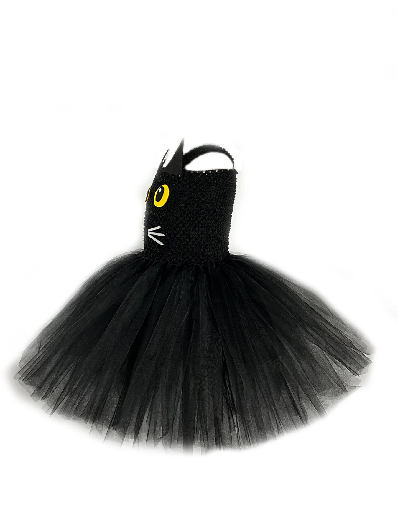 Black Cat Costume for Girls Toddler Birthday Party Fancy Tutu Dress Hairband Tie Tail Kids Halloween Animal Cosplay Costumes