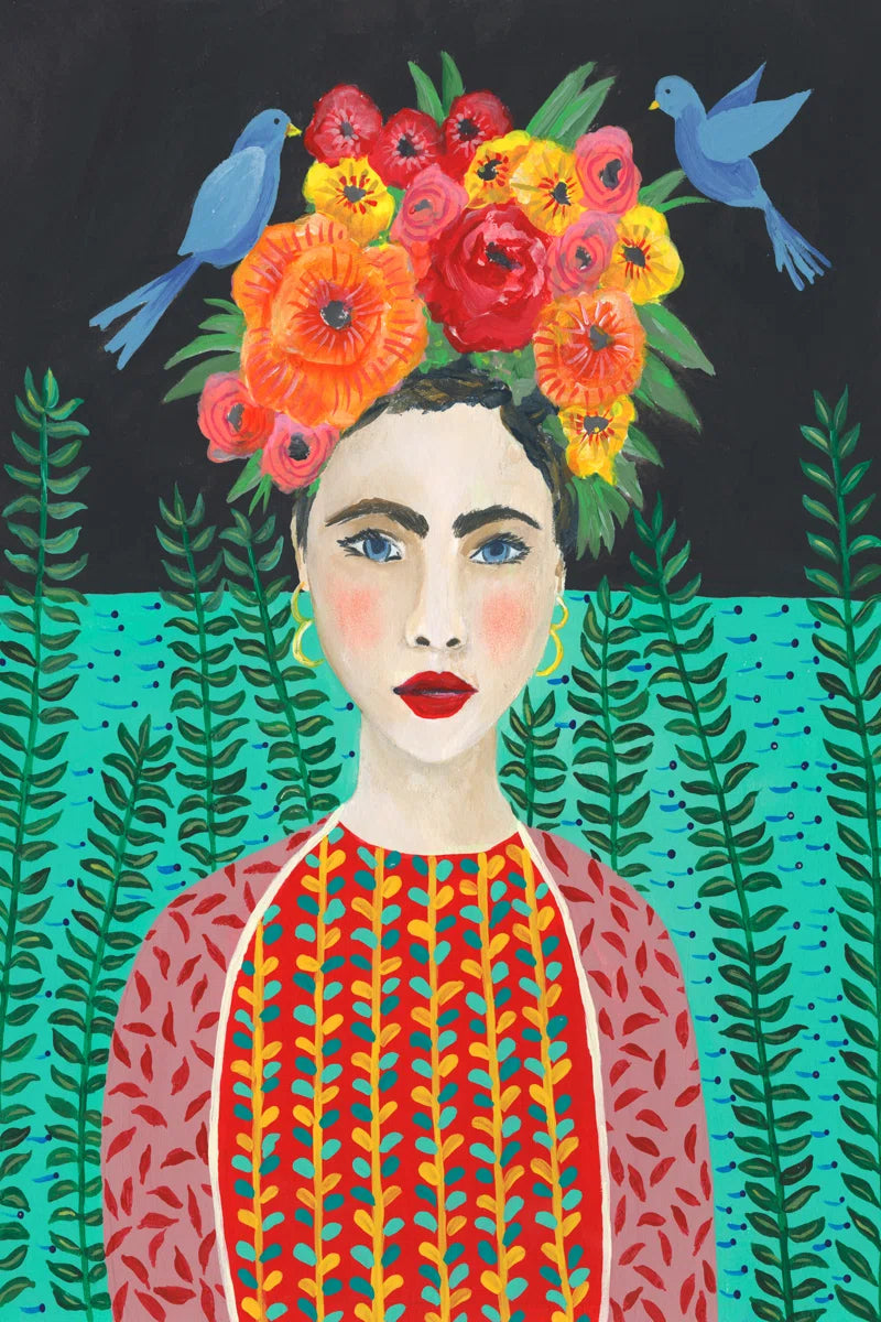 " Frida Headdress II " Painting Print