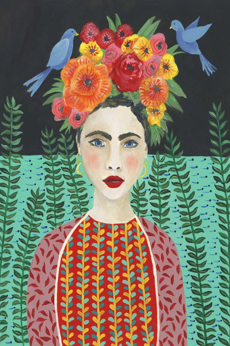 " Frida Headdress II " Painting Print